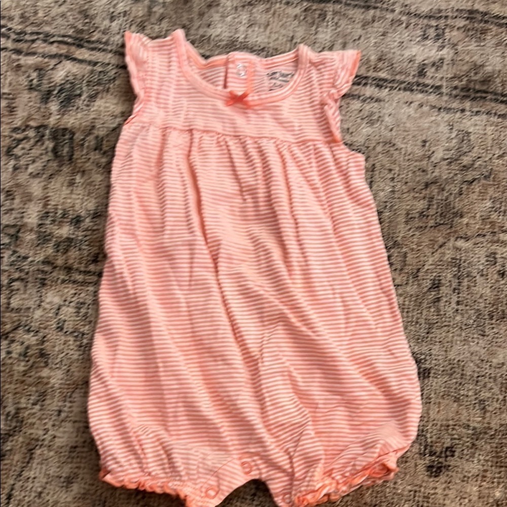 4/$20 Carter’s Striped Pink Baby Romper 6-9 Months